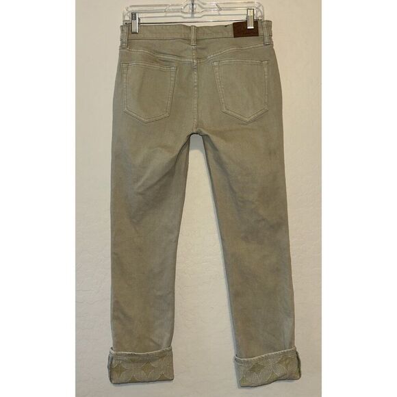 Johnny Was Reina Cuffed Sage Green Boyfriend‎ Jeans Women’s Sz 25 Embroidered - Picture 4 of 9